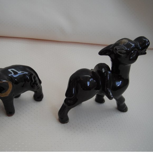 Vintage Brown Pottery Ceramic Elephant & Donkey Figurine Lot of 2 - Picture 5 of 10
